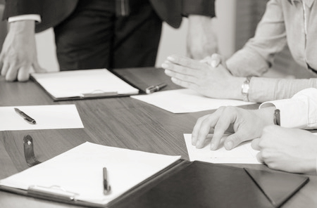 30476708 - close-up of hands and clipboards during business meeting